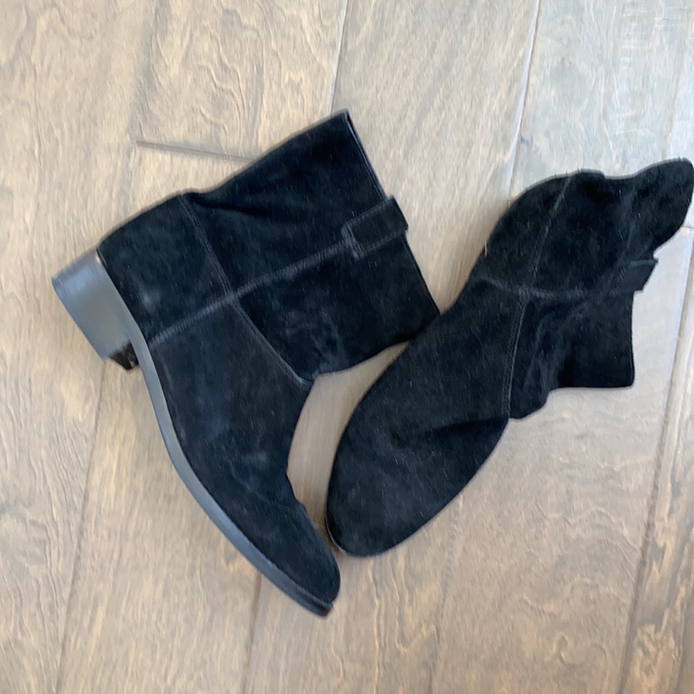 J. Crew black suede leather ankle boots